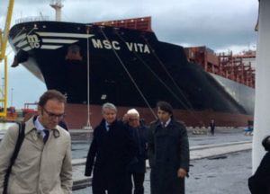 Aponte MSC Vita e1509967760269 Livorno: Arrivata la mega ship "MSC Vita", l'armatore Aponte era ad attenderla